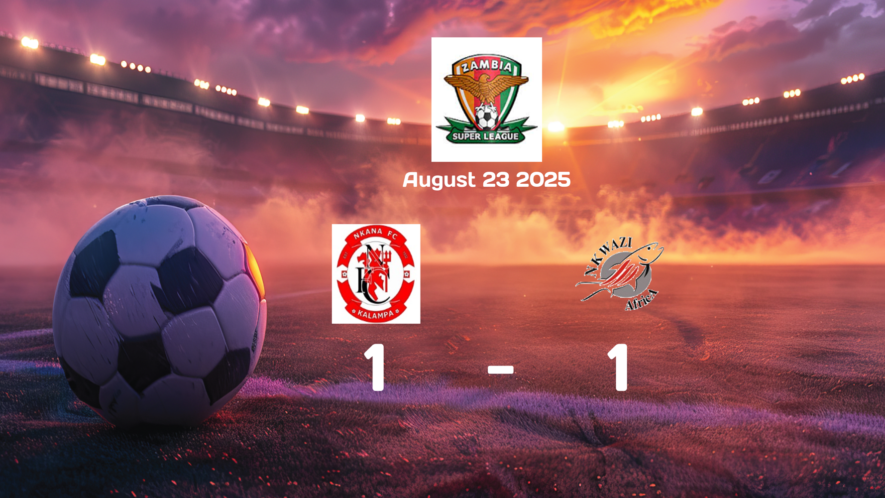 Nkana vs Nkwazi Ends in 1-1 Draw in Super League Match on 2025-08-23 Nkana vs Nkwazi Ends in 1-1 Draw in Super League Match on 2025-08-23