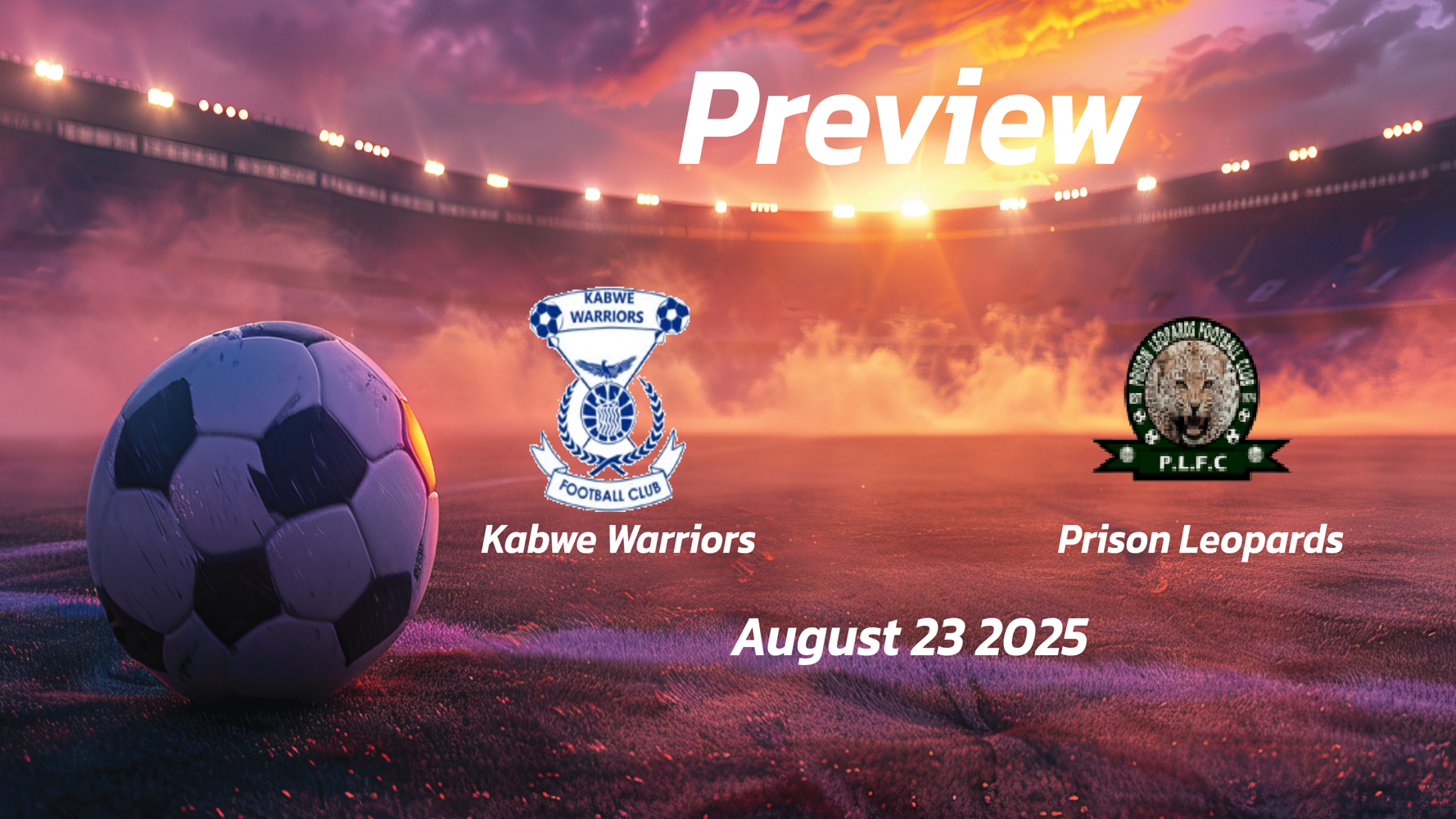 Kabwe Warriors vs Prison Leopards: Preview – Team News, Line-ups, Prediction and Tips | August 23 13:00 (GMT) Kabwe Warriors vs Prison Leopards: Preview – Team News, Line-ups, Prediction and Tips | August 23 13:00 (GMT)
