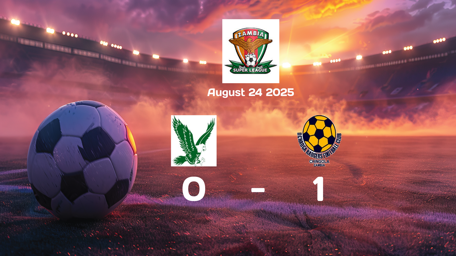 Green Eagles vs Nchanga Rangers 0-1: Super League Match Report, 2025-08-24 Green Eagles vs Nchanga Rangers 0-1: Super League Match Report, 2025-08-24