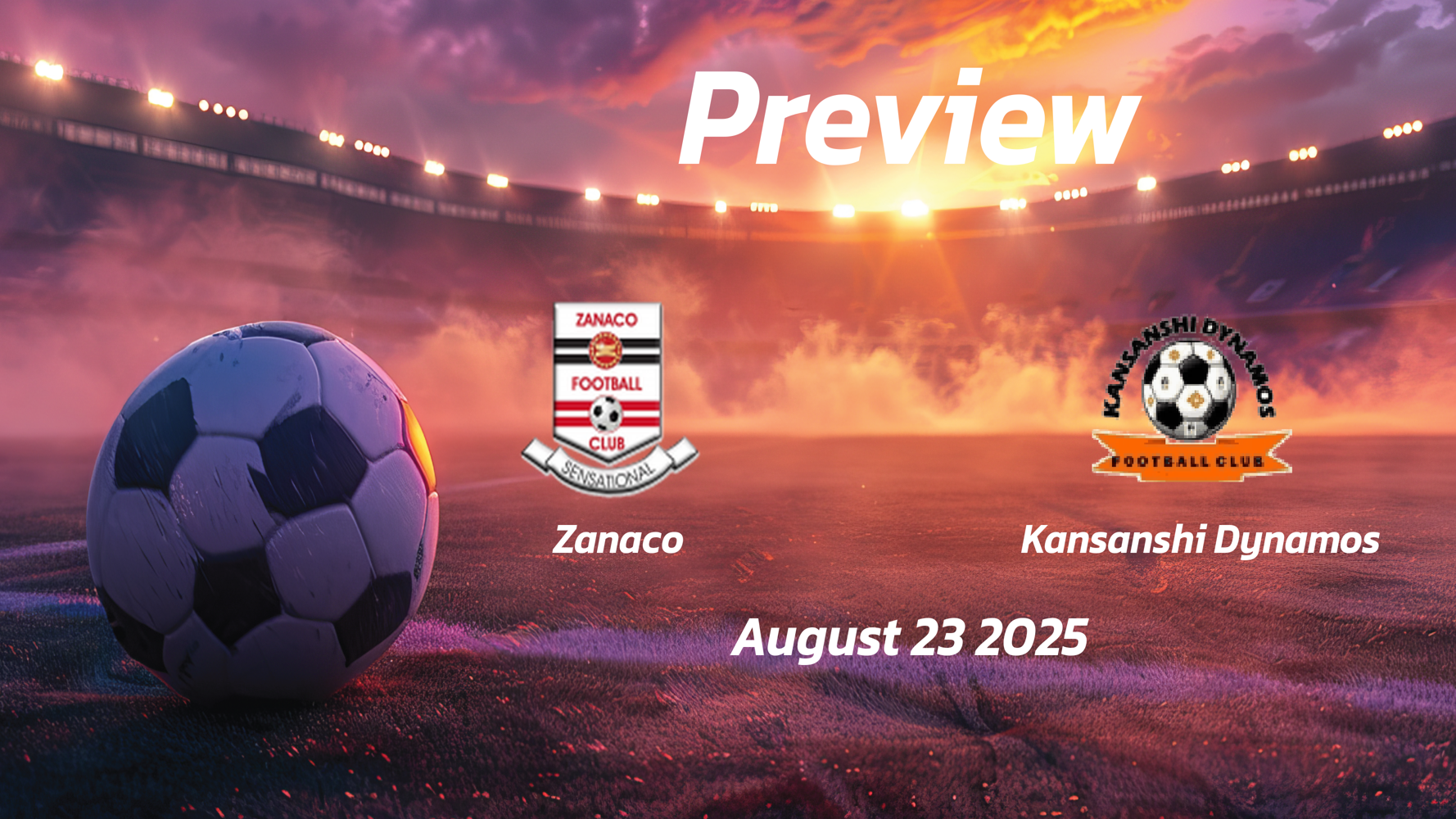 Zanaco vs Kansanshi Dynamos: Preview – Team News, Line-ups, Prediction and Tips | August 23 13:00 (GMT) Zanaco vs Kansanshi Dynamos: Preview – Team News, Line-ups, Prediction and Tips | August 23 13:00 (GMT)