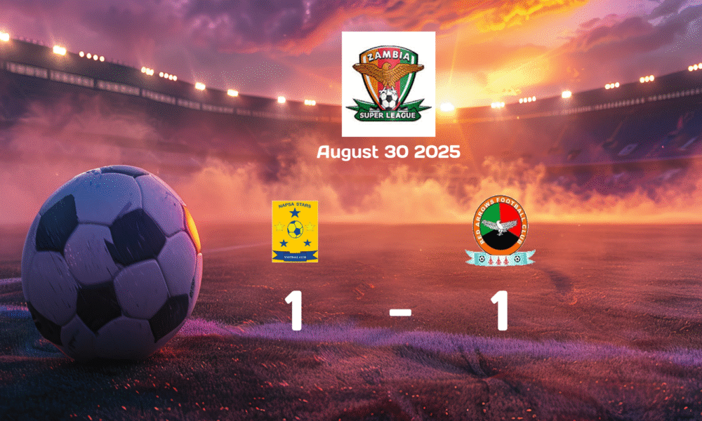 NAPSA Stars vs Red Arrows Ends in 1-1 Draw in Exciting Super League Match on 2025-08-30