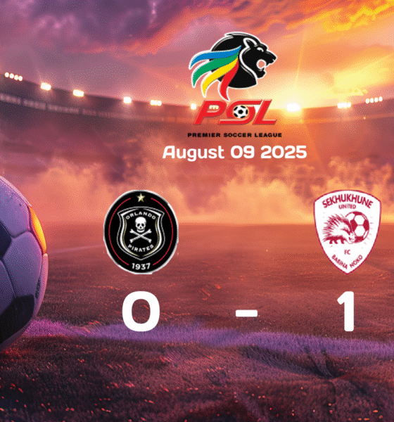 Orlando Pirates vs Sekhukhune United 0:1 Match Result in Premier Soccer League, August 9, 2025