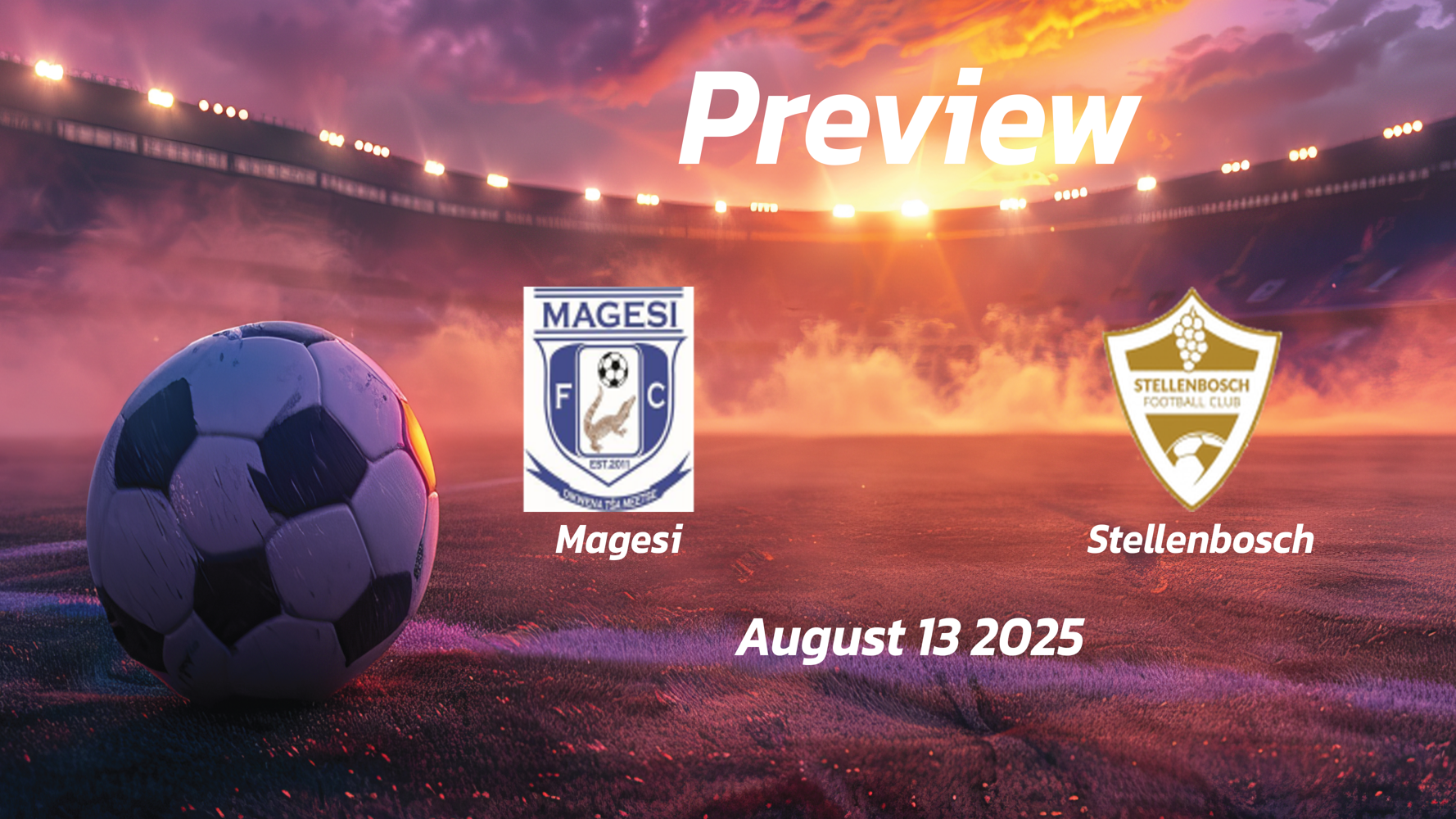 Magesi vs Stellenbosch: Preview – Team News, Line-ups, Prediction and Tips | August 13 17:30 (GMT) Magesi vs Stellenbosch: Preview – Team News, Line-ups, Prediction and Tips | August 13 17:30 (GMT)