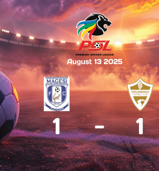 Magesi and Stellenbosch Battle to a 1-1 Draw in Premier Soccer League Match on August 13, 2025