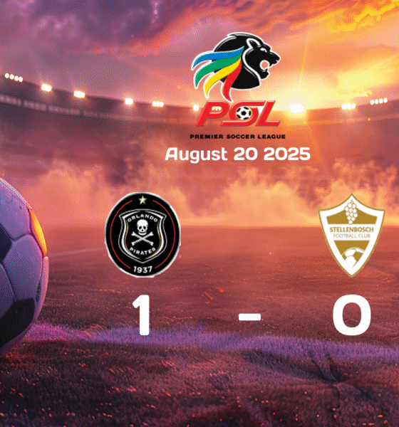Orlando Pirates Secure 1-0 Victory Against Stellenbosch in Premier Soccer League Match on 2025-08-20