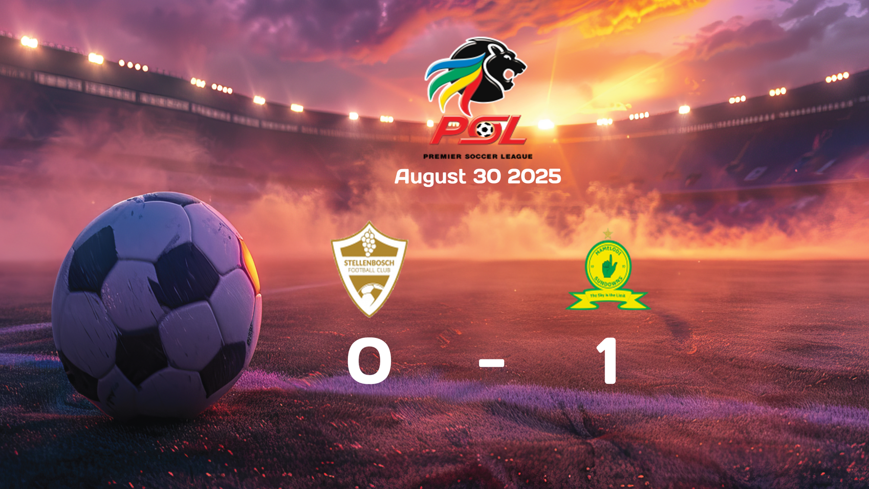 Stellenbosch vs Mamelodi Sundowns 0:1 Highlights from Premier Soccer League Match on 2025-08-30 Stellenbosch vs Mamelodi Sundowns 0:1 Highlights from Premier Soccer League Match on 2025-08-30