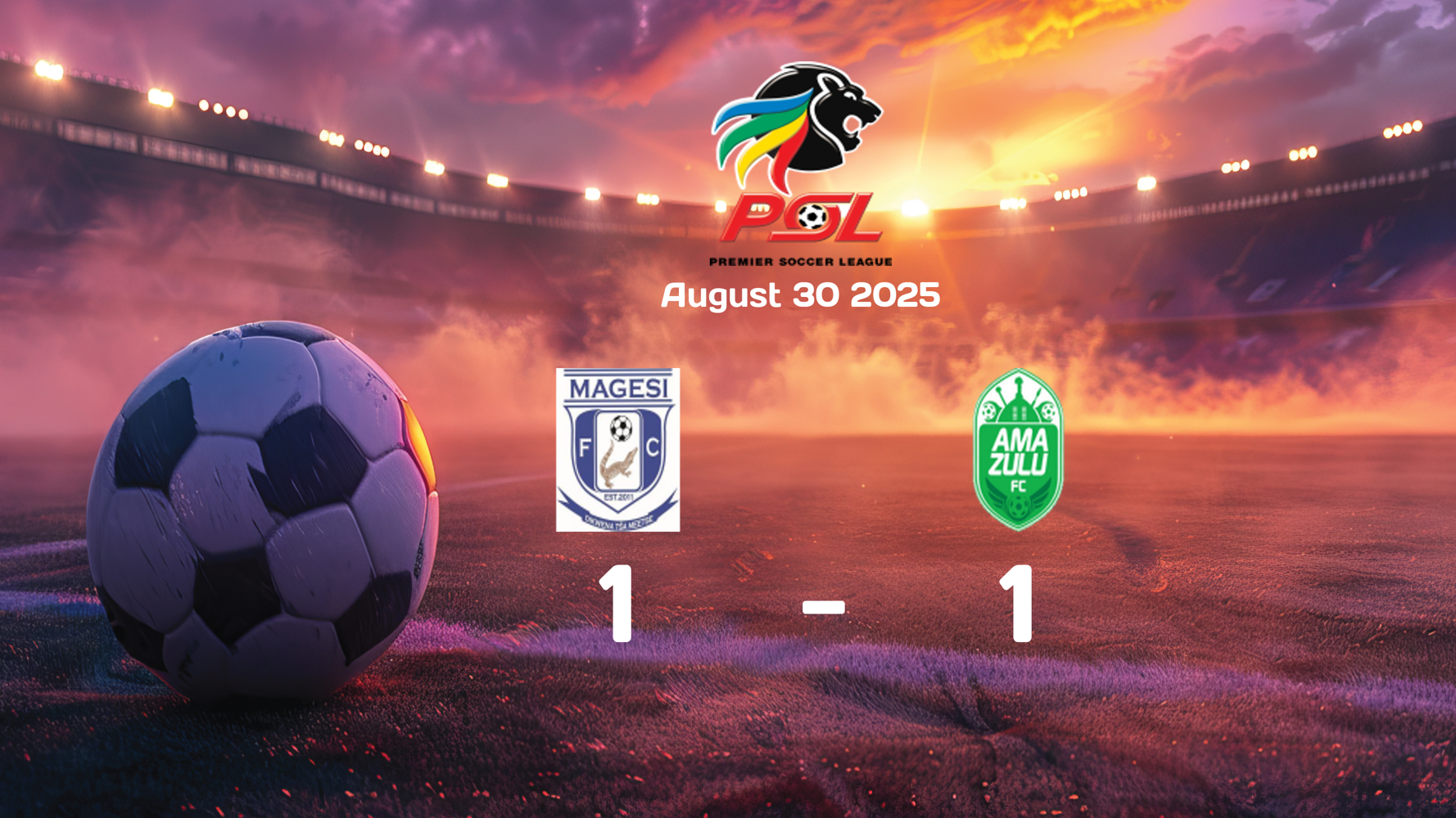 Magesi vs Amazulu Ends in Exciting 1-1 Draw in Premier Soccer League Showdown on August 30, 2025 Magesi vs Amazulu Ends in Exciting 1-1 Draw in Premier Soccer League Showdown on August 30, 2025