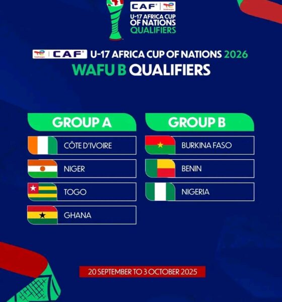 Golden Eaglets learn opponents for 2026 WAFU-B U-17 AFCON Qualifiers