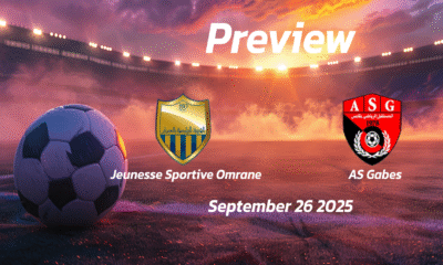 Jeunesse Sportive Omrane vs AS Gabes: Preview – Team News, Line-ups, Prediction and Tips | September 26 14:30 GMT