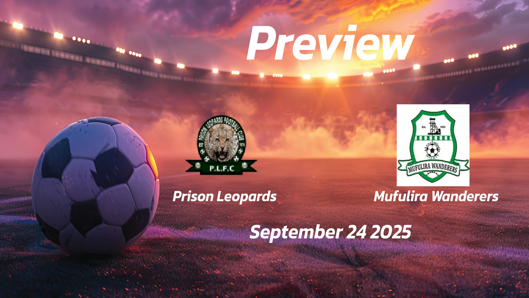 Prison Leopards vs Mufulira Wanderers: Preview – Team News, Line-ups, Prediction and Tips | September 24 13:00 (GMT) Prison Leopards vs Mufulira Wanderers: Preview – Team News, Line-ups, Prediction and Tips | September 24 13:00 (GMT)