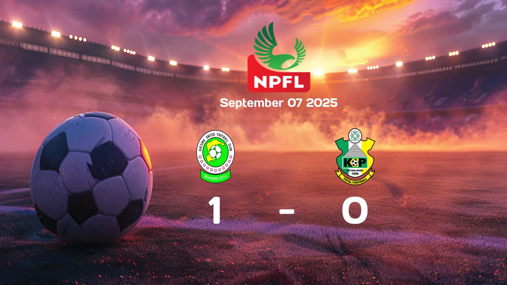 Katsina United vs Kano Pillars Result: Katsina United Clinches 1-0 Victory in NPFL Match on September 7, 2025