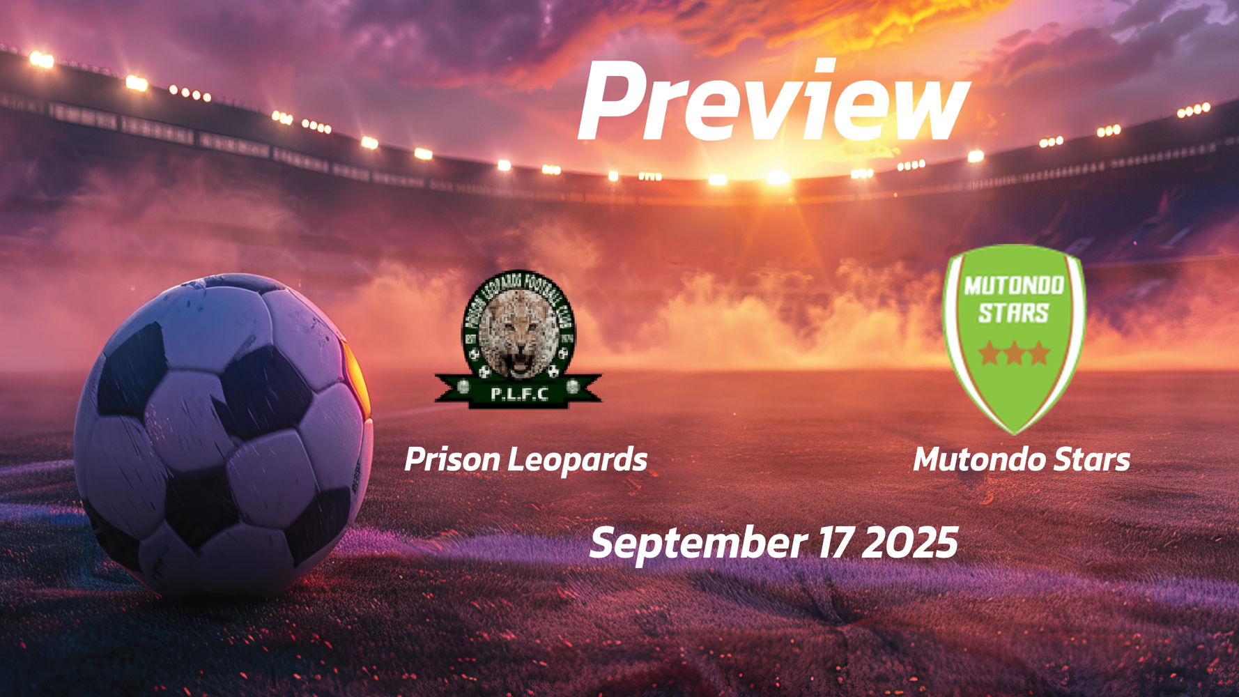 Prison Leopards vs Mutondo Stars: Preview – Team News, Line-ups, Prediction and Tips | September 17 13:00 GMT