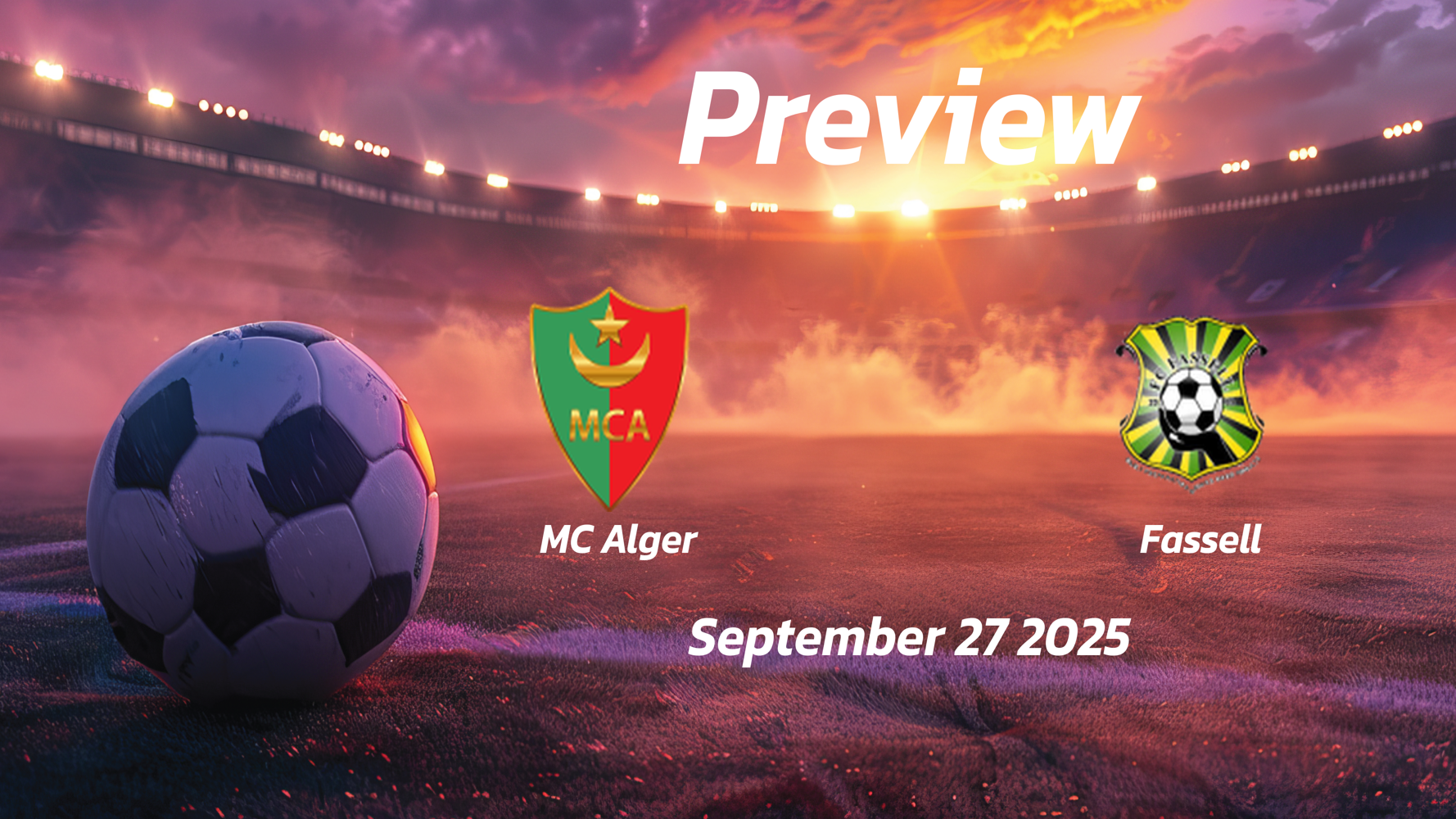 MC Alger vs Fassell: Preview – Team News, Line-ups, Prediction and Tips | September 27 19:00 (GMT) MC Alger vs Fassell: Preview – Team News, Line-ups, Prediction and Tips | September 27 19:00 (GMT)