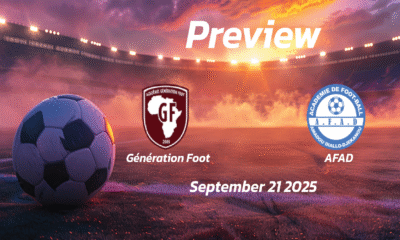 Génération Foot vs AFAD: Preview – Team News, Line-ups, Prediction and Tips | September 21 18:00 GMT