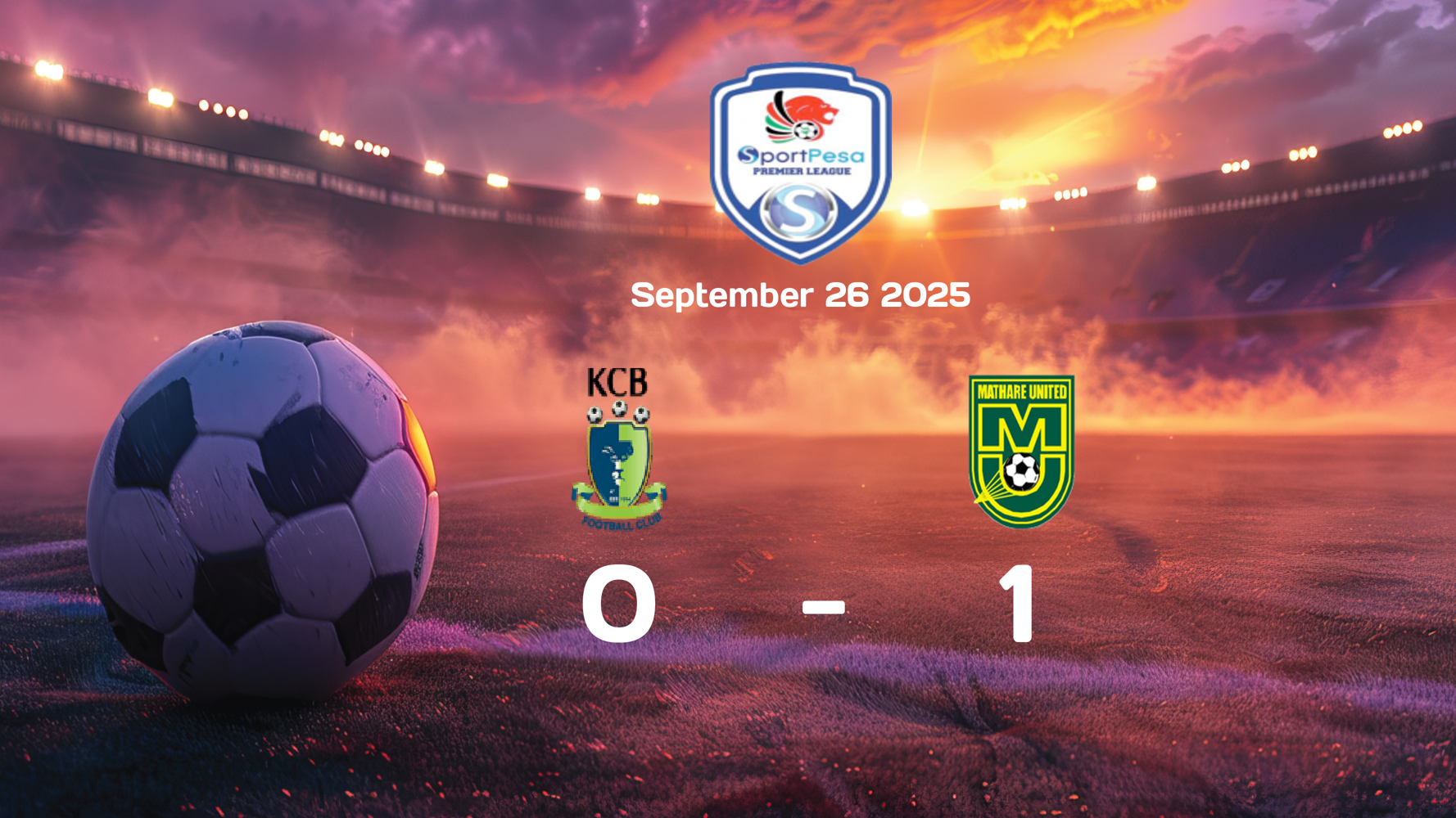 Mathare United Clinch Victory Against KCB with 1-0 Win in FKF Premier League Match on 2025-09-26 Mathare United Clinch Victory Against KCB with 1-0 Win in FKF Premier League Match on 2025-09-26