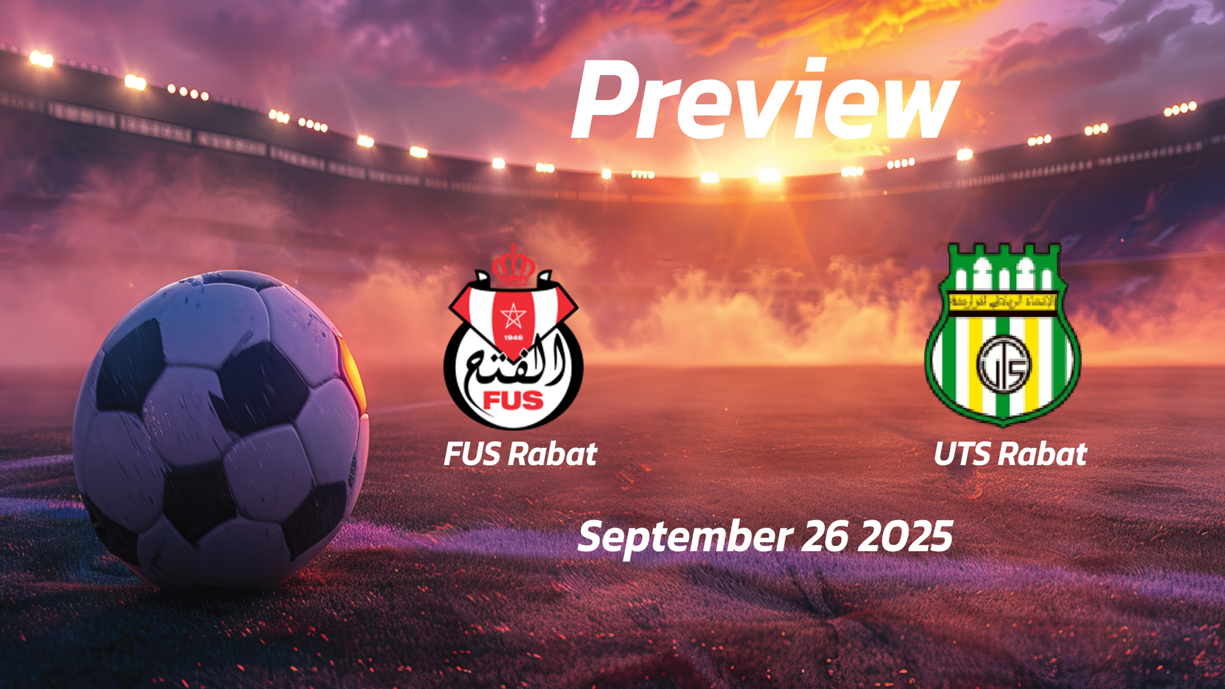 FUS Rabat vs UTS Rabat: Preview – Team News, Line-ups, Prediction and Tips | September 26 19:00 (GMT) FUS Rabat vs UTS Rabat: Preview – Team News, Line-ups, Prediction and Tips | September 26 19:00 (GMT)