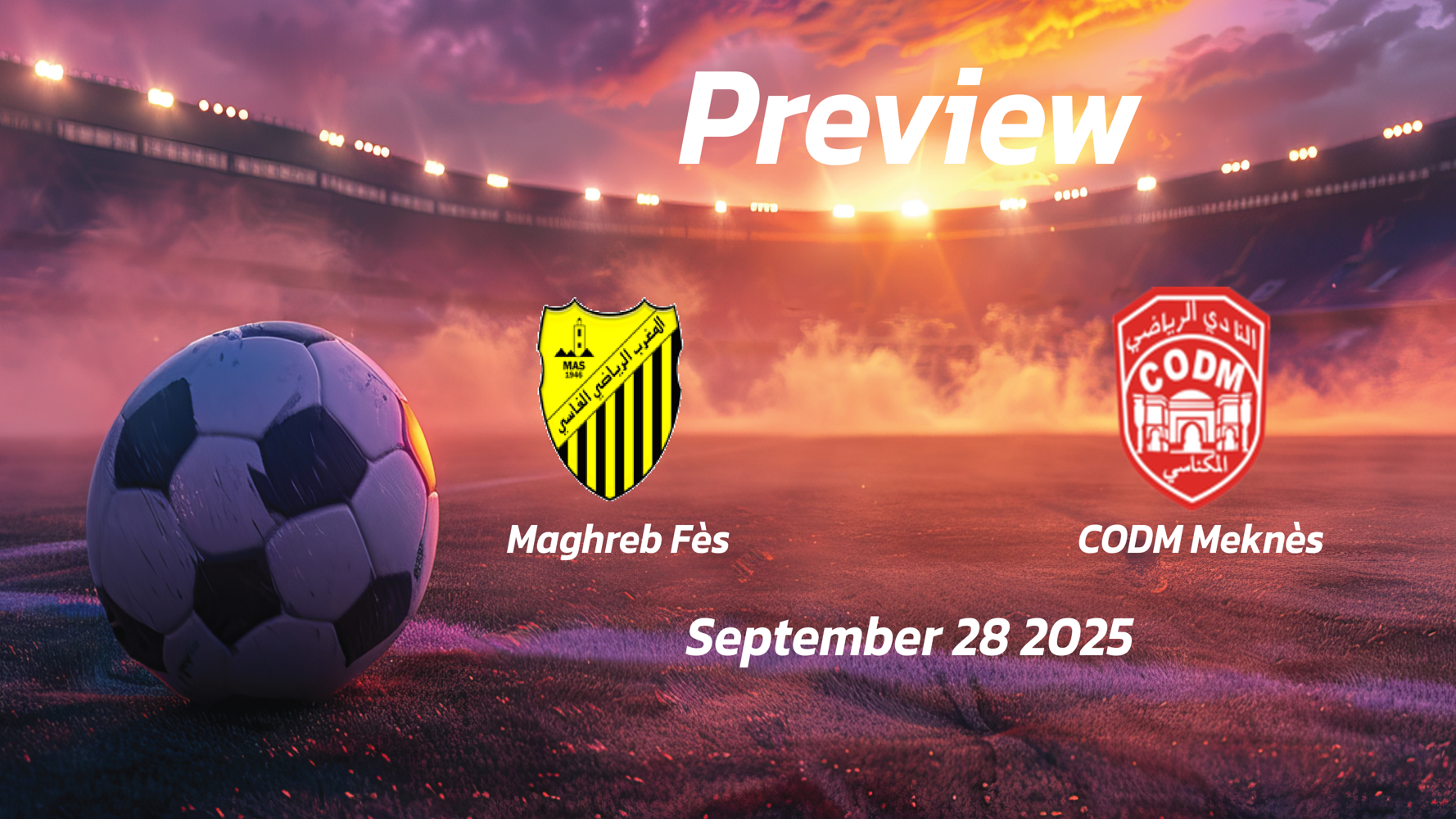 Maghreb Fès vs CODM Meknès: Preview – Team News, Line-ups, Prediction and Tips | September 28, 17:00 (GMT) Maghreb Fès vs CODM Meknès: Preview – Team News, Line-ups, Prediction and Tips | September 28, 17:00 (GMT)