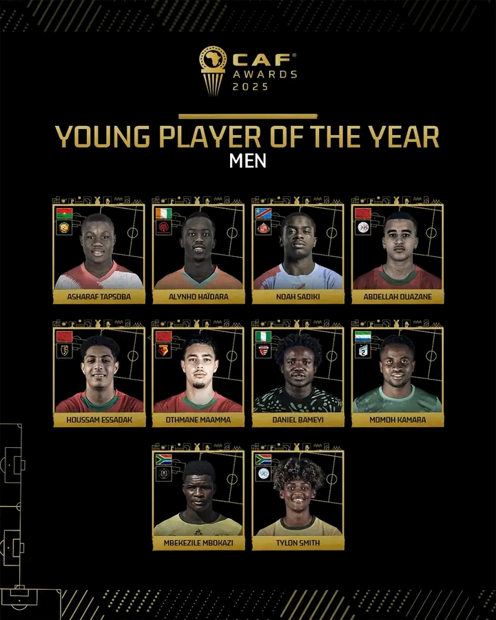 Nigeria’s Daniel Bameyi nominated for 2025 CAF Young Player of the Year Nigeria’s Daniel Bameyi nominated for 2025 CAF Young Player of the Year