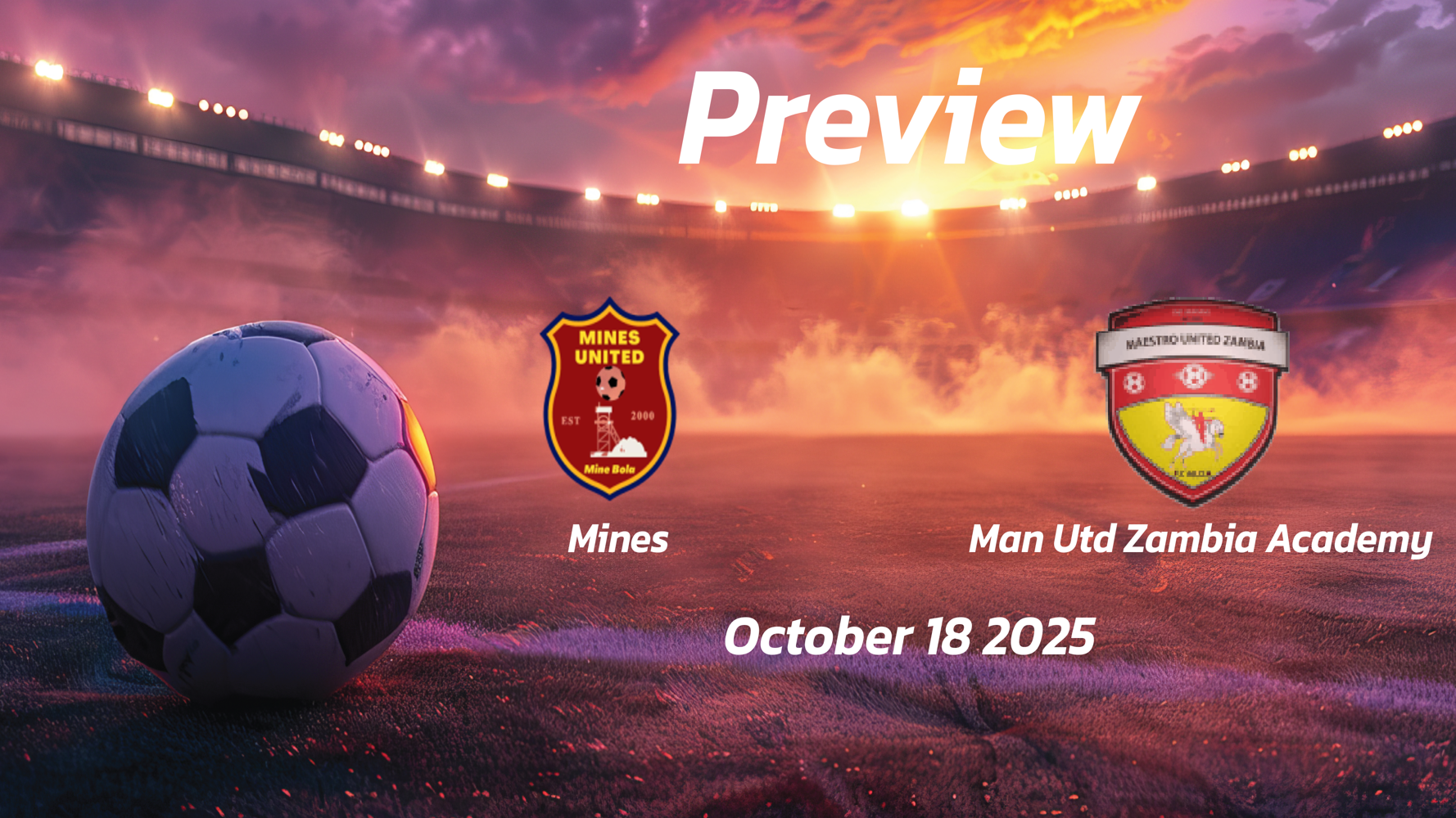 Mines vs Man Utd Zambia Academy: Preview – Team News, Line-ups, Prediction, and Tips | October 18 13:00 (GMT) Mines vs Man Utd Zambia Academy: Preview – Team News, Line-ups, Prediction, and Tips | October 18 13:00 (GMT)