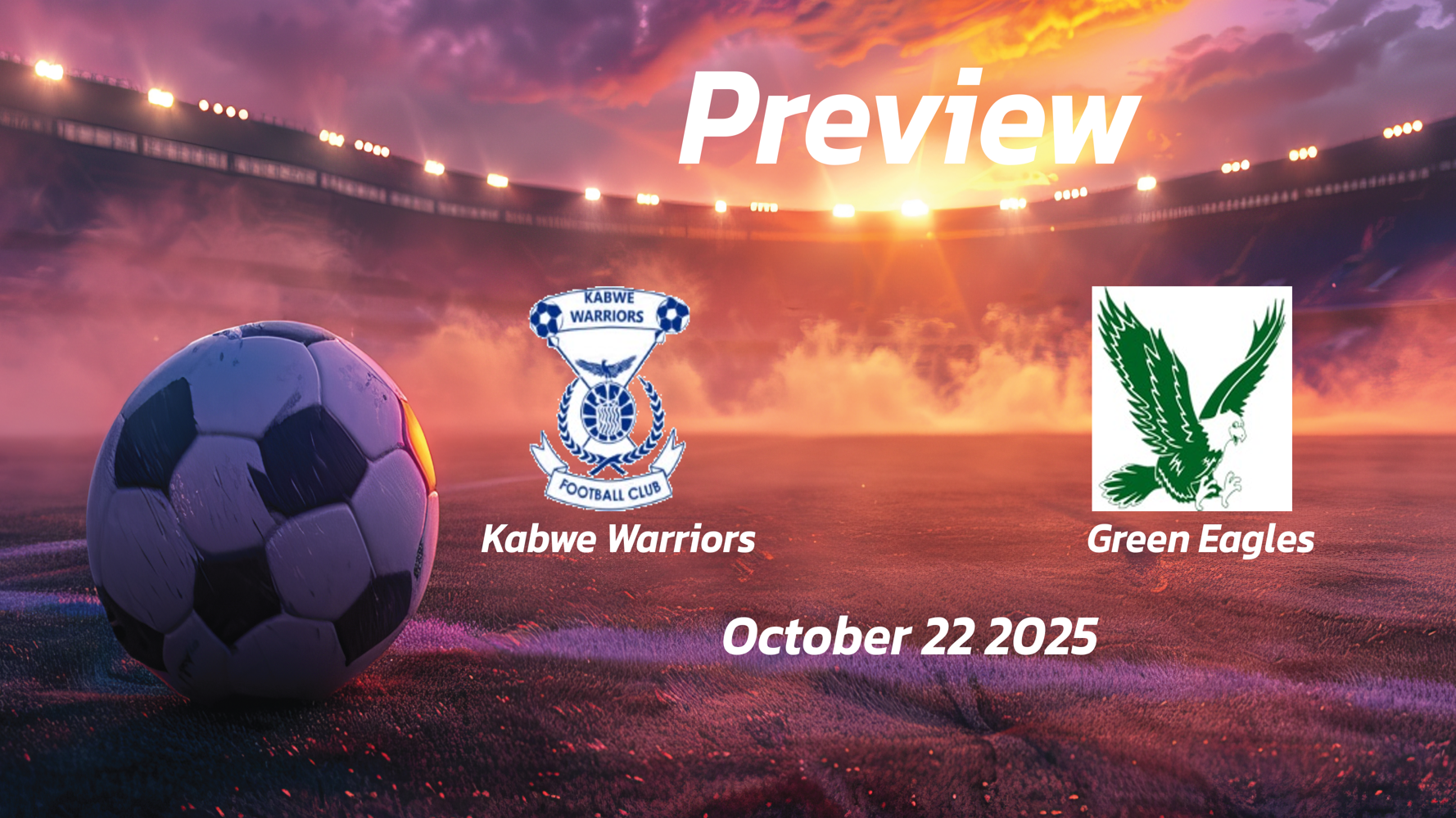 Kabwe Warriors vs Green Eagles: Preview – Team News, Line-ups, Prediction and Tips | October 22 13:00 (GMT)