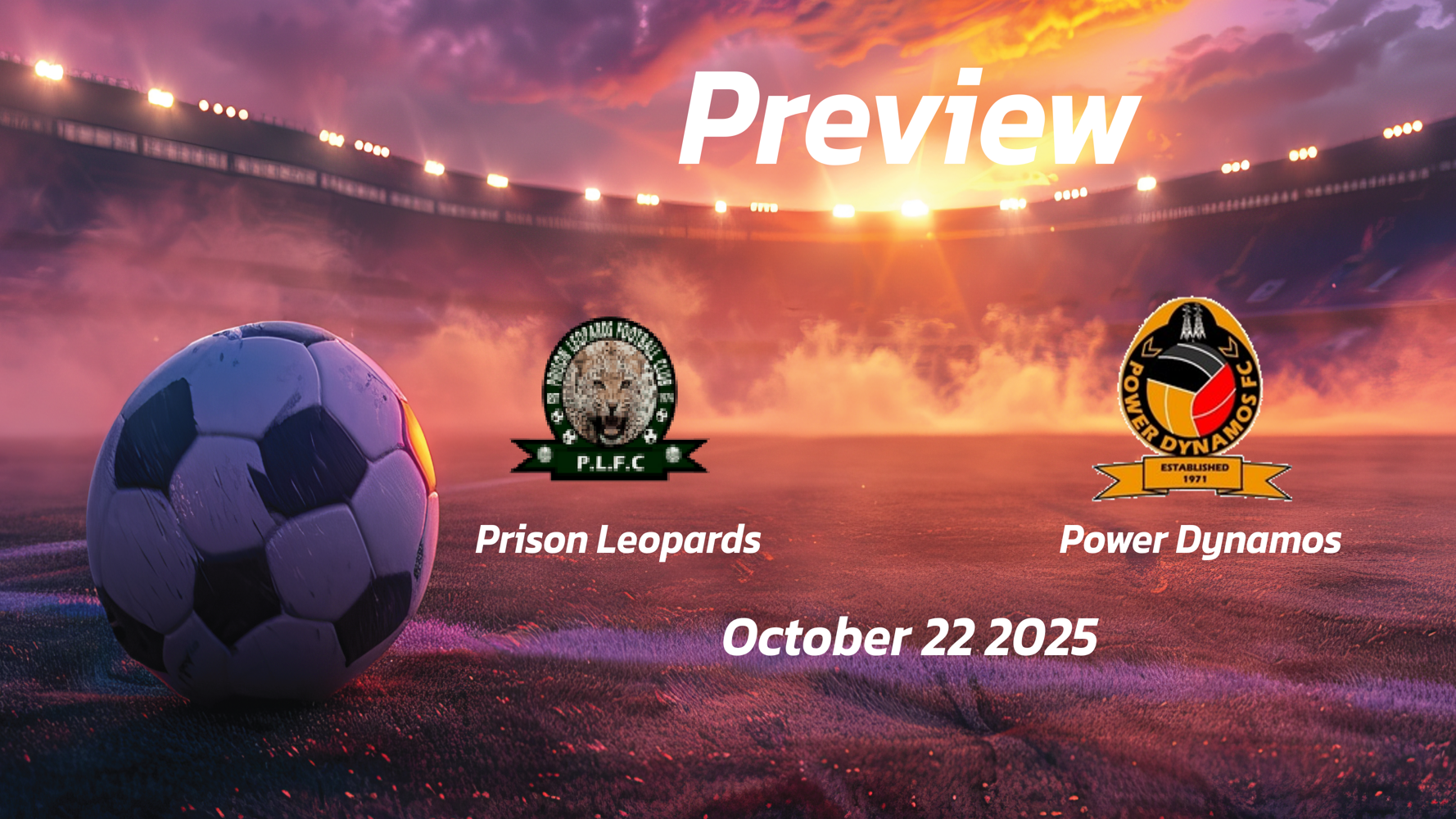 Power Dynamos vs Prison Leopards: Preview – Team News, Line-ups, Prediction and Tips | October 22 13:00 (GMT) Power Dynamos vs Prison Leopards: Preview – Team News, Line-ups, Prediction and Tips | October 22 13:00 (GMT)