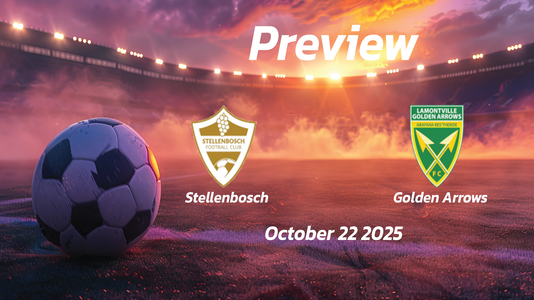 Stellenbosch vs Golden Arrows: Preview – Team News, Line-ups, Prediction and Tips | October 22 17:30 (GMT)