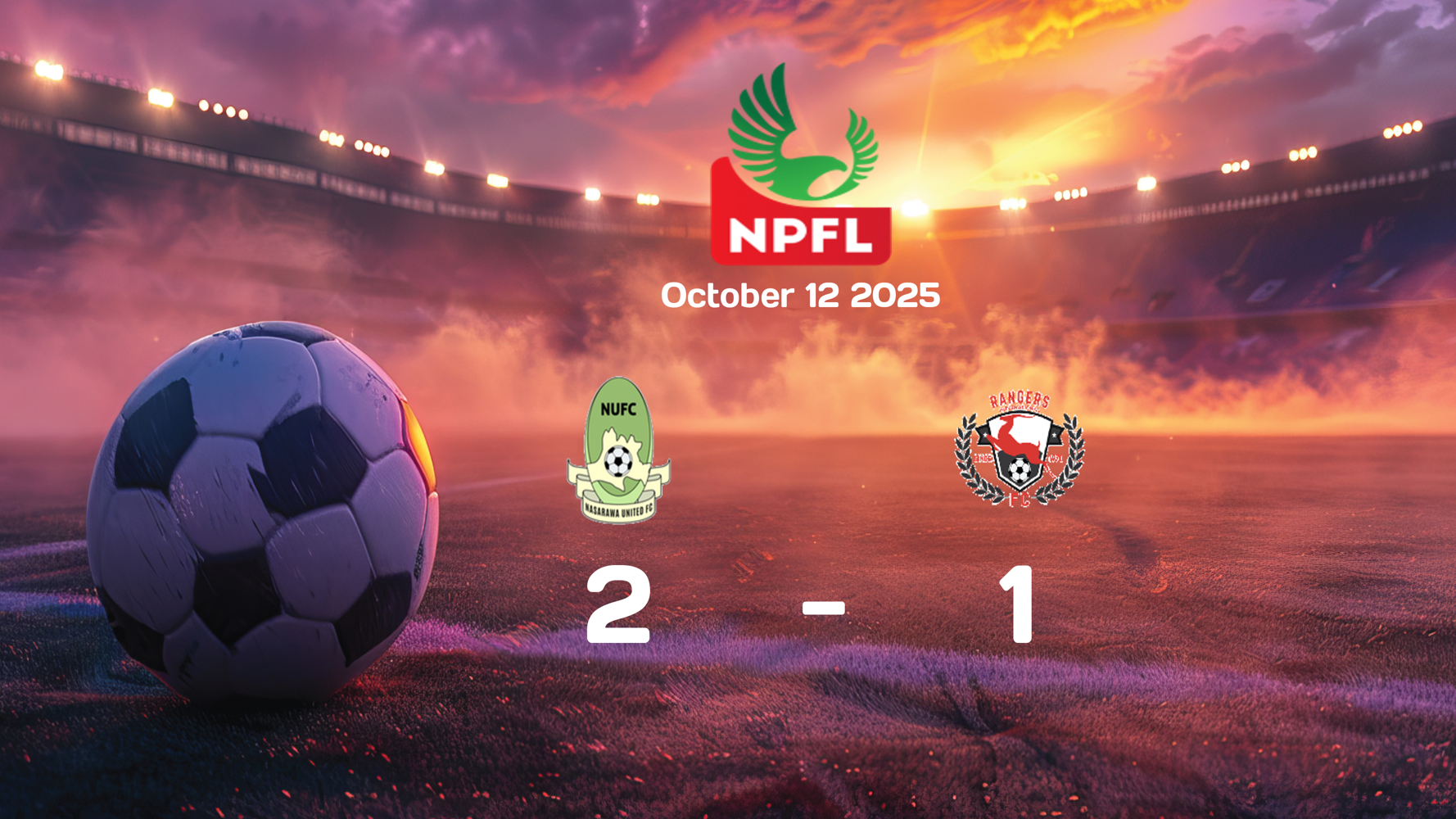 Nasarawa United Triumphs Over Enugu Rangers 2-1 in NPFL Match on 2025-10-12