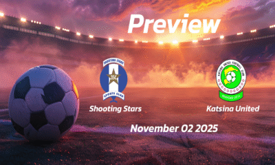 Shooting Stars vs Katsina United: Preview – Team News, Line-ups, Prediction and Tips | November 02 15:00 (GMT)