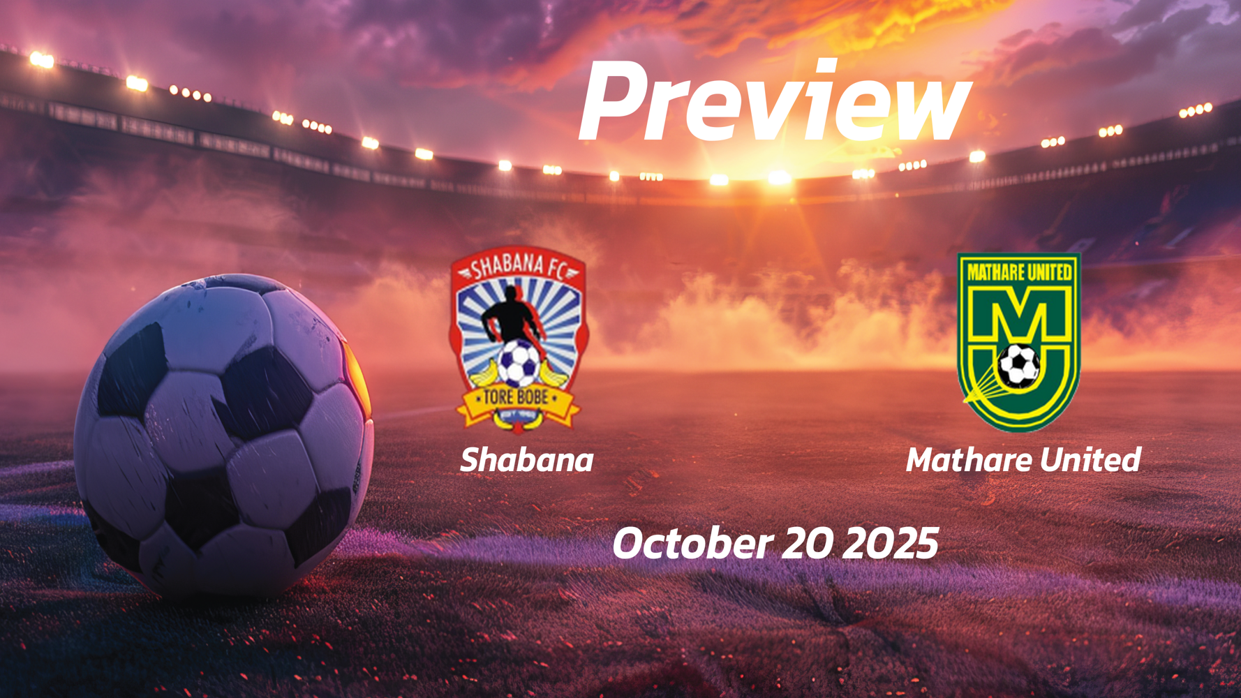 Shabana vs Mathare United: Preview – Team News, Line-ups, Prediction and Tips | October 20 11:00 GMT Shabana vs Mathare United: Preview – Team News, Line-ups, Prediction and Tips | October 20 11:00 GMT