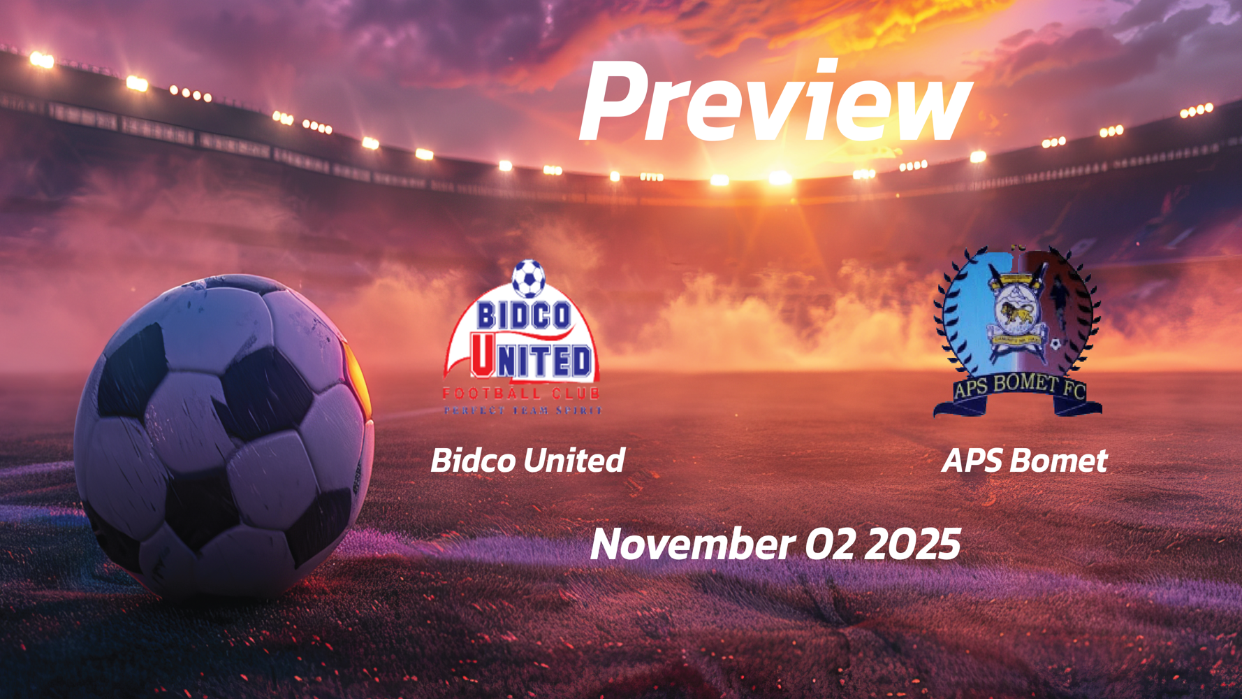 Bidco United vs APS Bomet: Preview – Team News, Line-ups, Prediction and Tips | November 02 11:00 GMT Bidco United vs APS Bomet: Preview – Team News, Line-ups, Prediction and Tips | November 02 11:00 GMT