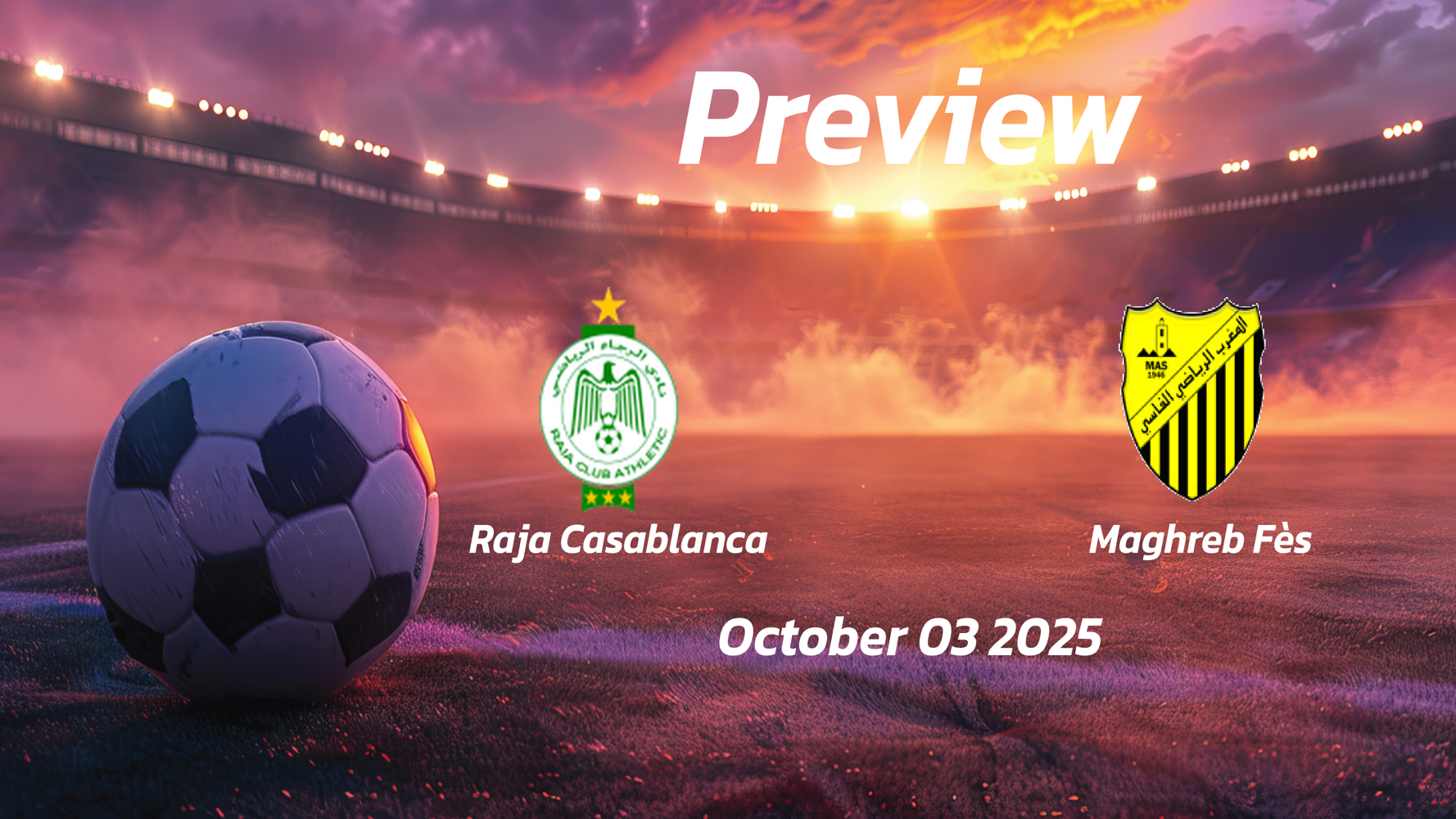 Raja Casablanca vs Maghreb Fès: Preview – Team News, Line-ups, Prediction and Tips | October 03 17:00 (GMT)