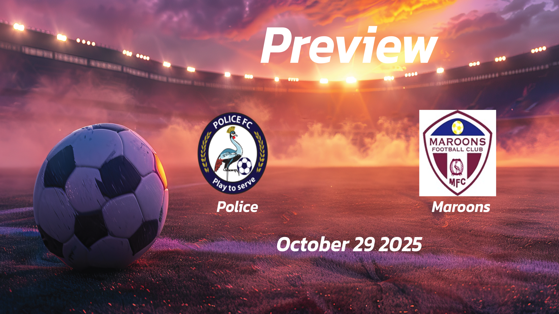 Maroons vs Police: Preview – Team News, Line-ups, Prediction and Tips | October 29 13:00 GMT
