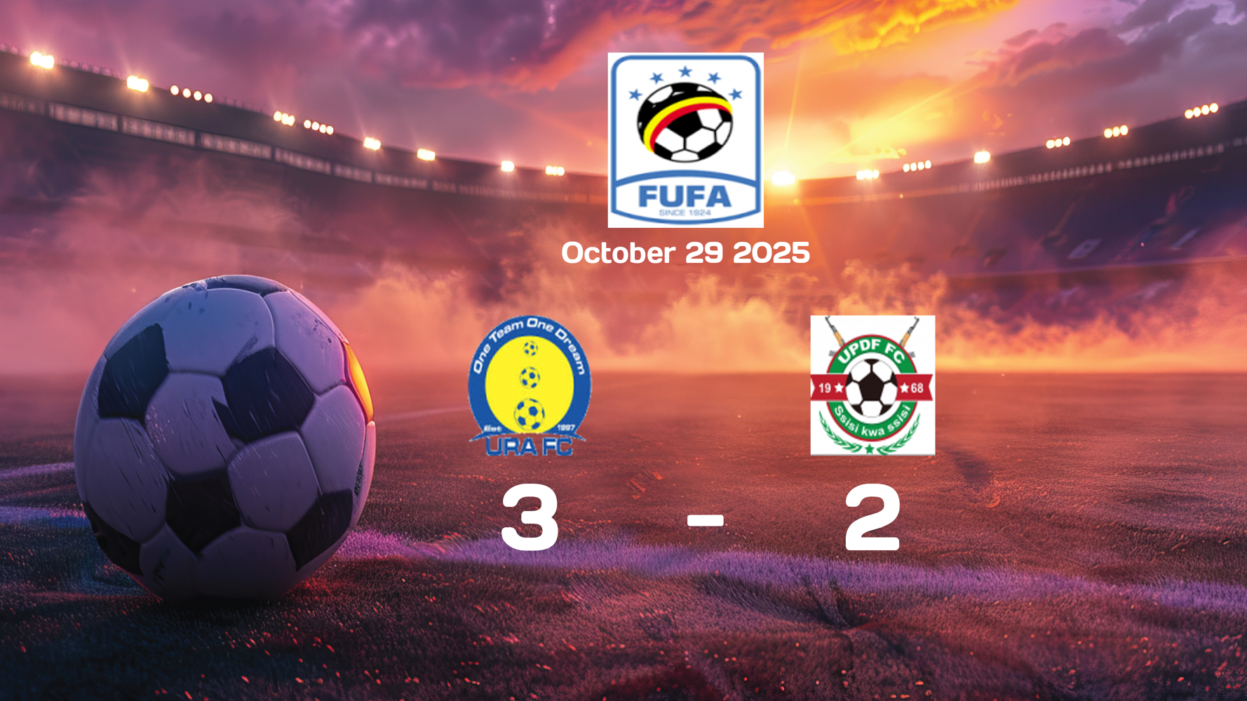 URA Outlasts UPDF in Thrilling 3-2 Victory in Uganda Premier League Clash on October 29, 2025 URA Outlasts UPDF in Thrilling 3-2 Victory in Uganda Premier League Clash on October 29, 2025