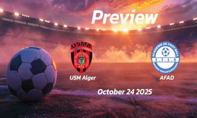 USM Alger vs AFAD: Preview – Team News, Line-ups, Prediction and Tips | October 24 13:30 (GMT)