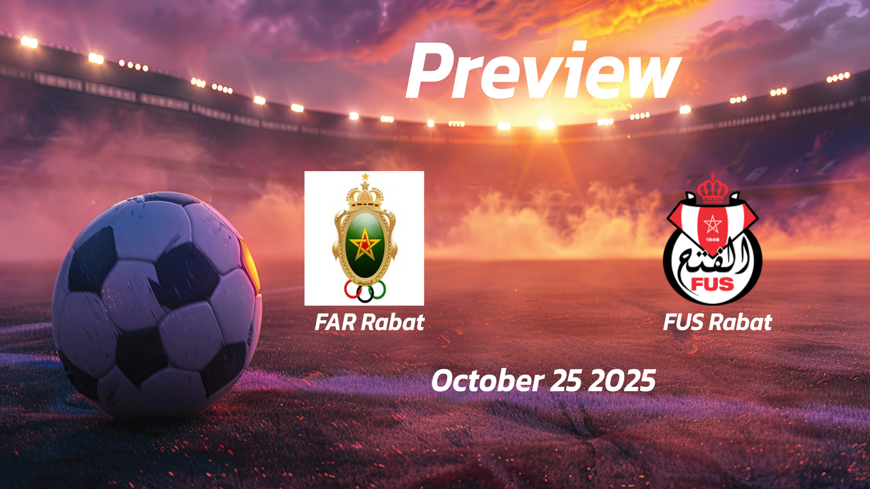 FAR Rabat vs FUS Rabat: Preview – Team News, Line-ups, Prediction and Tips | October 25 15:00 (GMT) FAR Rabat vs FUS Rabat: Preview – Team News, Line-ups, Prediction and Tips | October 25 15:00 (GMT)