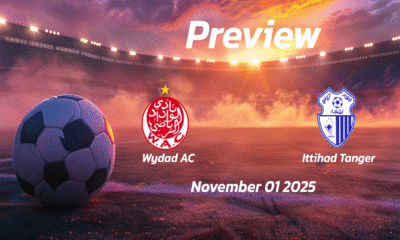 Wydad AC vs Ittihad Tanger: Preview – Team News, Line-ups, Prediction and Tips | November 01 17:00 (GMT)