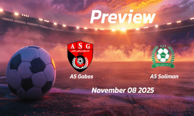 AS Gabes vs AS Soliman: Preview – Team News, Line-ups, Prediction, and Tips | November 08 13:30 (GMT)