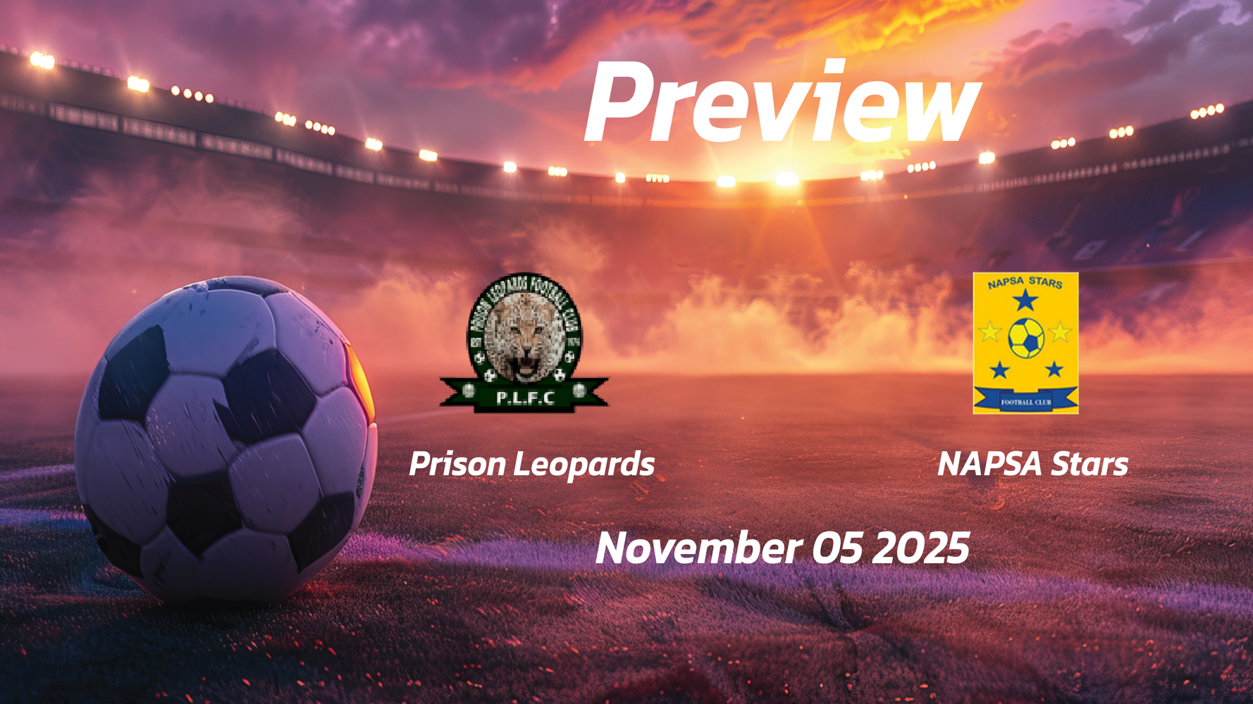 Prison Leopards vs NAPSA Stars: Preview – Team News, Line-ups, Prediction and Tips | November 05 14:00 GMT Prison Leopards vs NAPSA Stars: Preview – Team News, Line-ups, Prediction and Tips | November 05 14:00 GMT