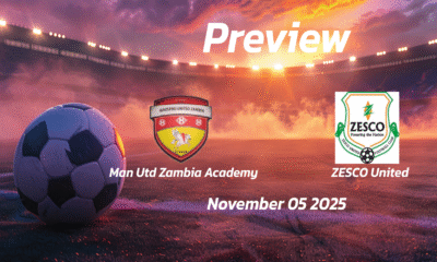 Man Utd Zambia Academy vs ZESCO United: Preview – Team News, Line-ups, Prediction and Tips | November 05 14:00 (GMT)