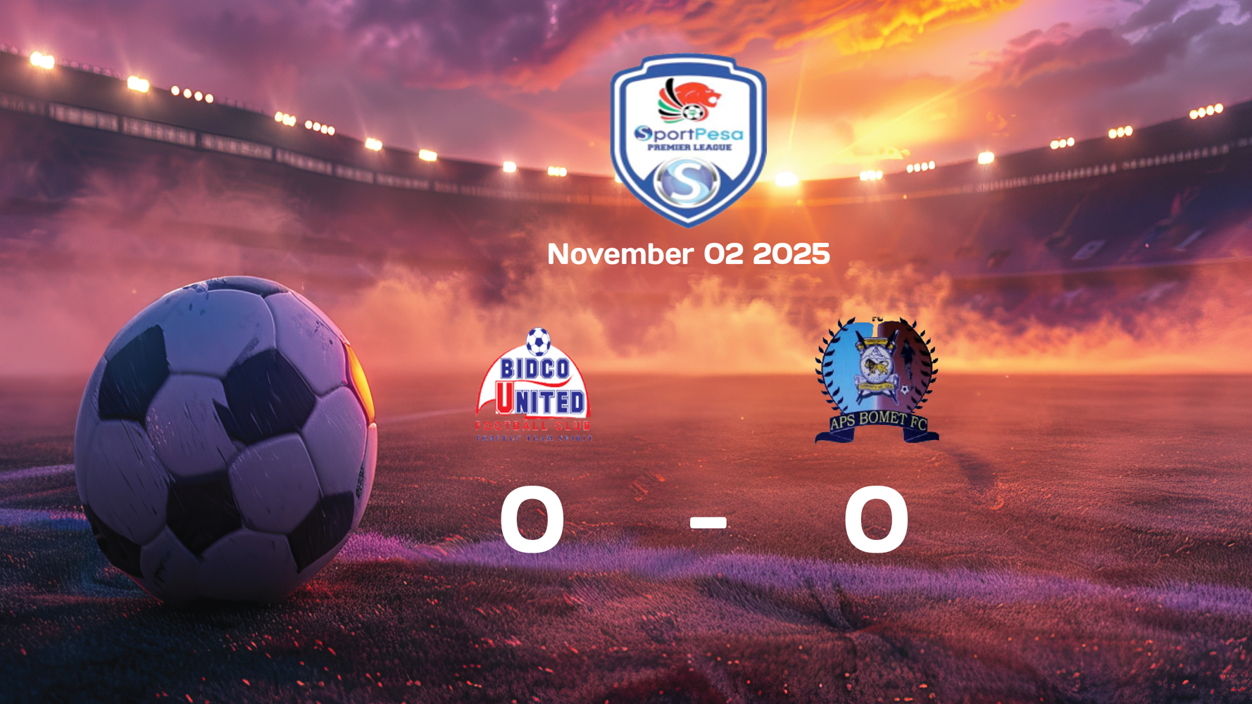 Bidco United and APS Bomet play to a scoreless draw in FKF Premier League match on 2025-11-02