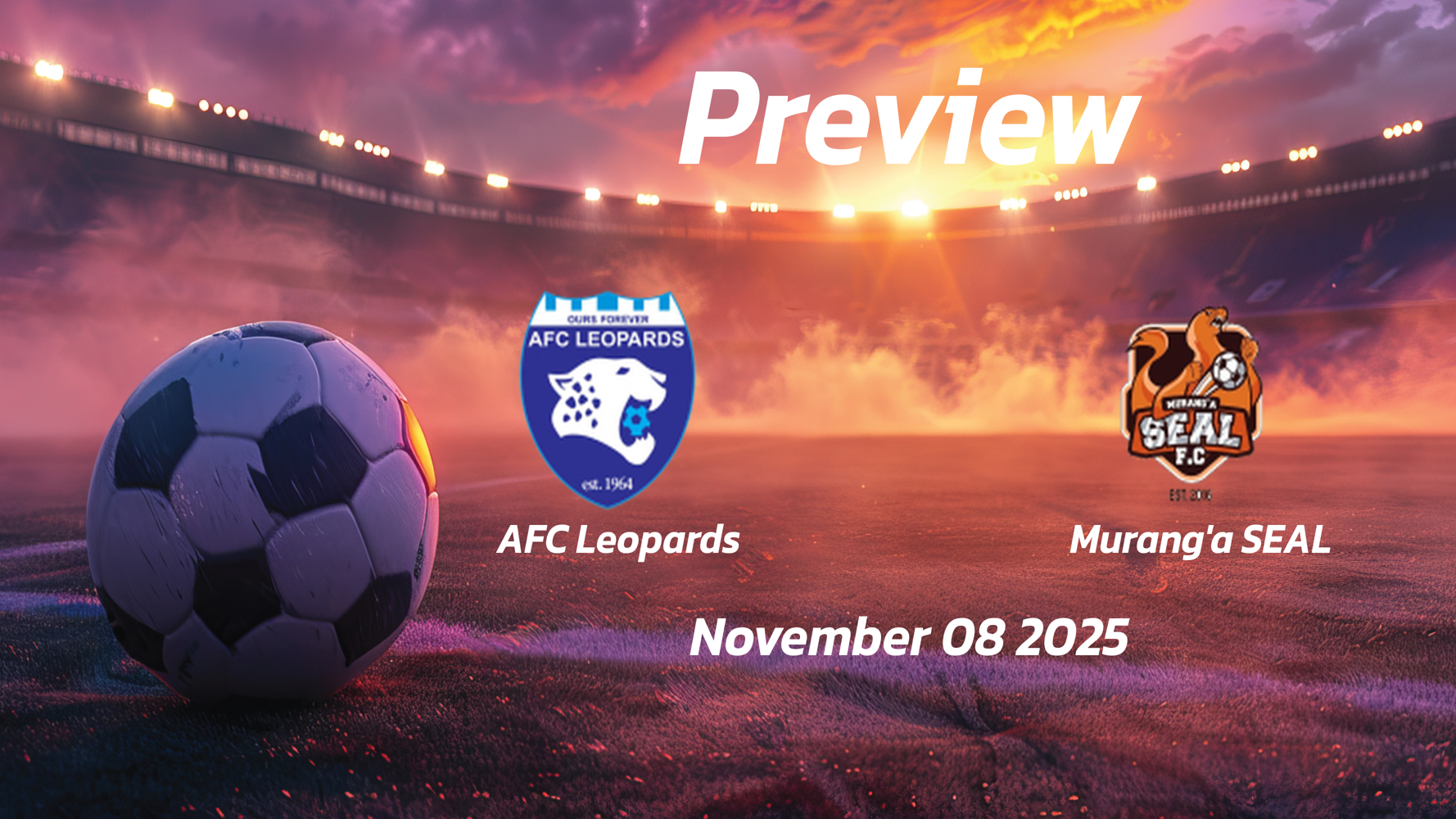 AFC Leopards vs Muranga SEAL: Preview – Team News, Line-ups, Prediction and Tips | November 08 13:00 (GMT) AFC Leopards vs Muranga SEAL: Preview – Team News, Line-ups, Prediction and Tips | November 08 13:00 (GMT)