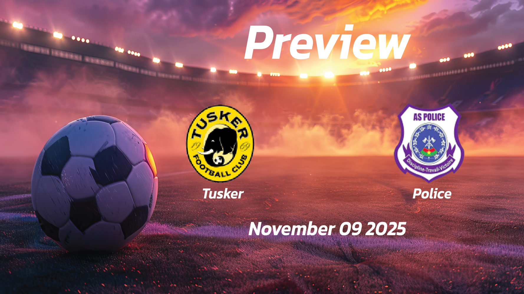 Tusker vs Police: Preview – Team News, Line-ups, Prediction and Tips | November 09 15:00 (GMT) Tusker vs Police: Preview – Team News, Line-ups, Prediction and Tips | November 09 15:00 (GMT)