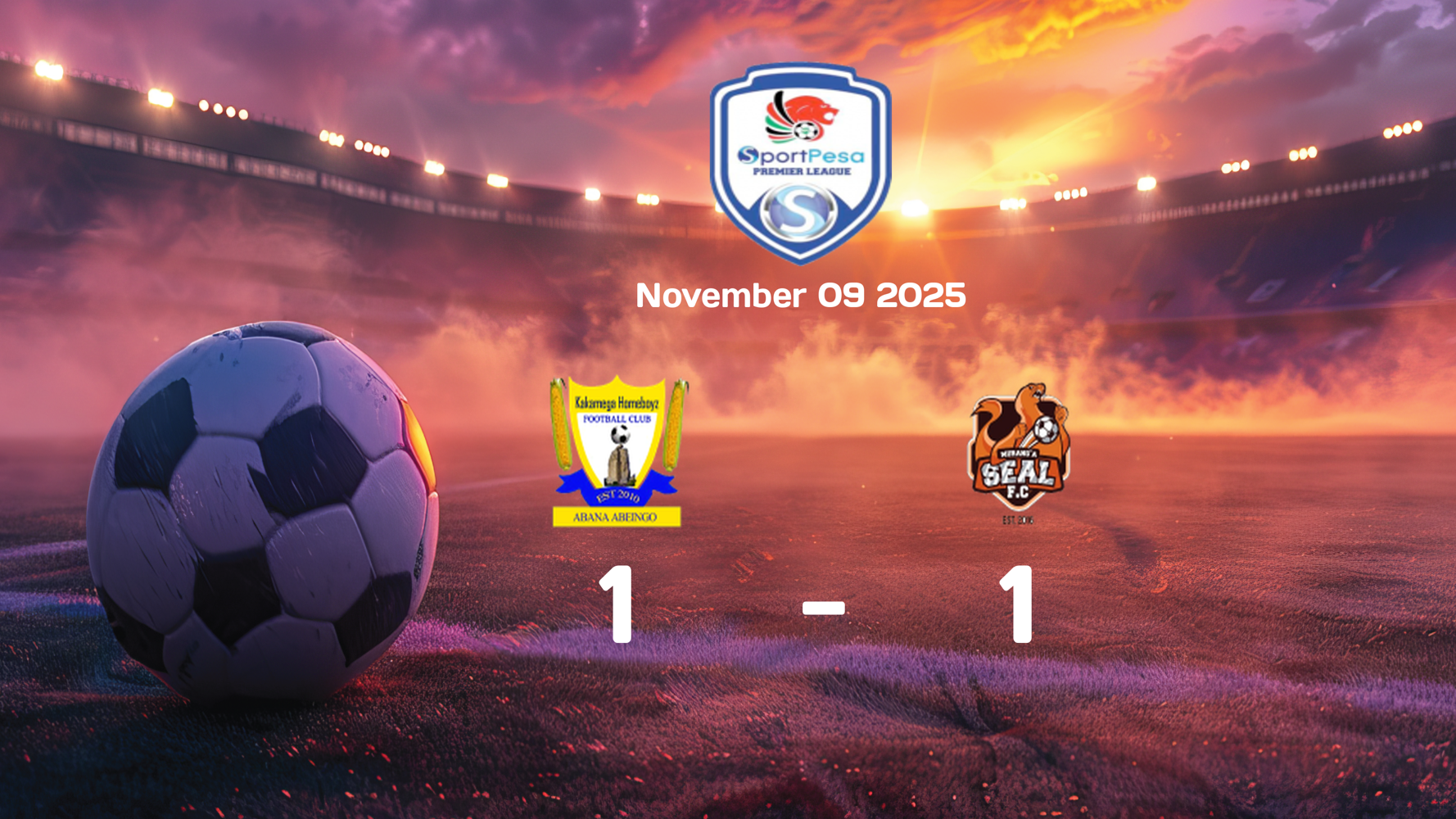 Homeboyz vs Muranga SEAL Ends in Draw 1-1 in FKF Premier League Match on 2025-11-09