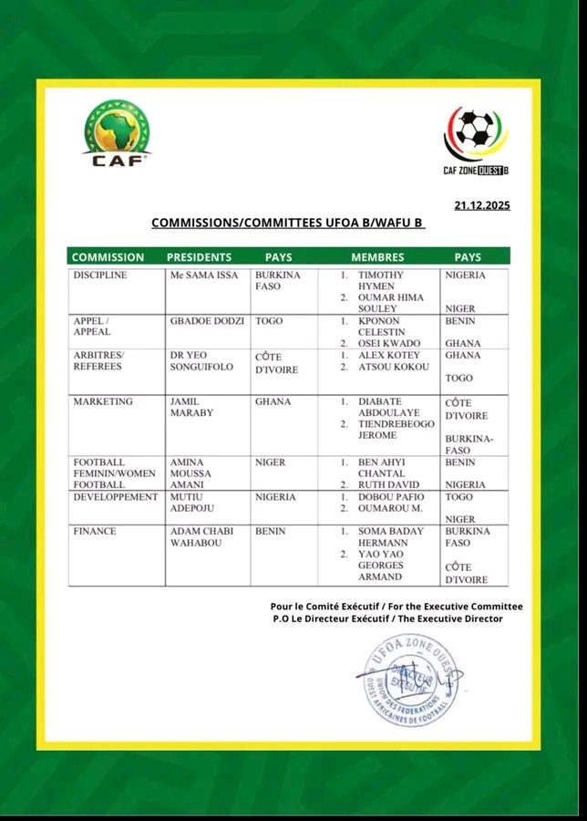 WAFU B Unveils New Committees, Three Nigerians Included