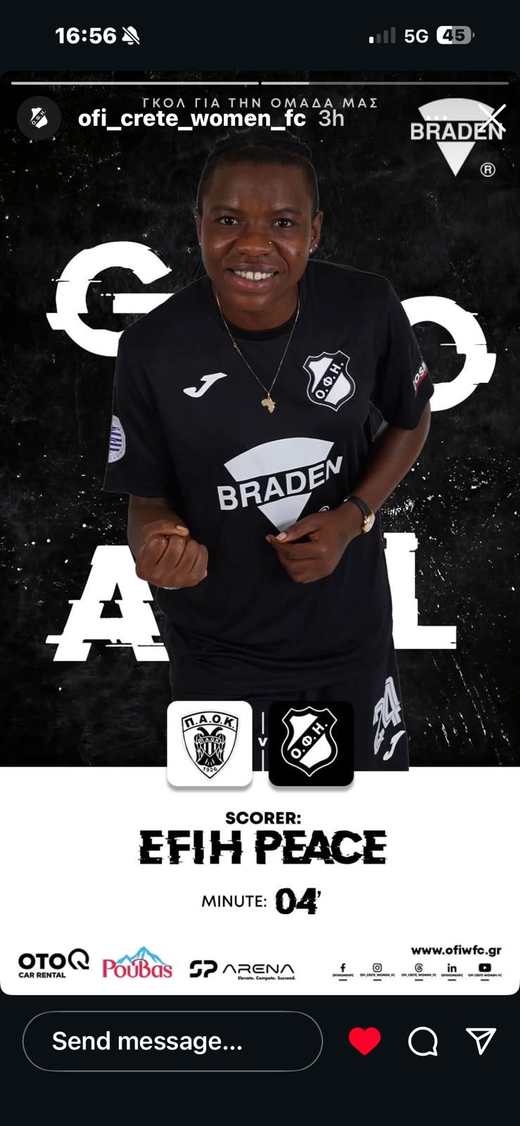 Peace Efih Scores Early but OFI Crete Fall to Leaders PAOK