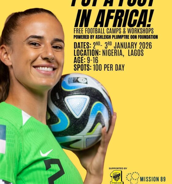 Ashleigh Plumptre announces January 2026 Grassroots Football camp in Nigeria