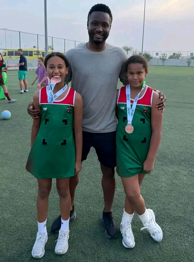 Mikel Obi Trades Studio Lights for Sidelines as He Cheers Twin Daughters to School Football Glory