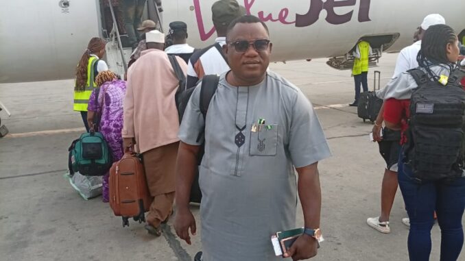SWAN President Isaiah Benjamin Arrives Banjul for 8th AIPS Africa Congress