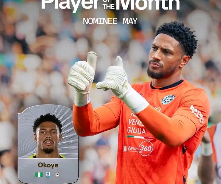 Maduka Okoye Nominated for Serie A Player of the Month After Outstanding Season