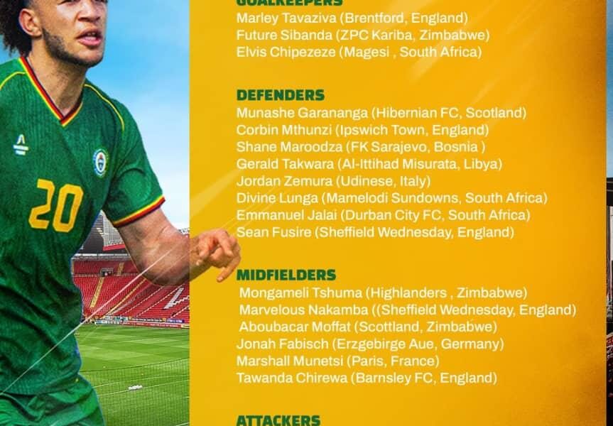Zimbabwe Name Strong Warriors Squad for Unity Cup Clash Against Nigeria